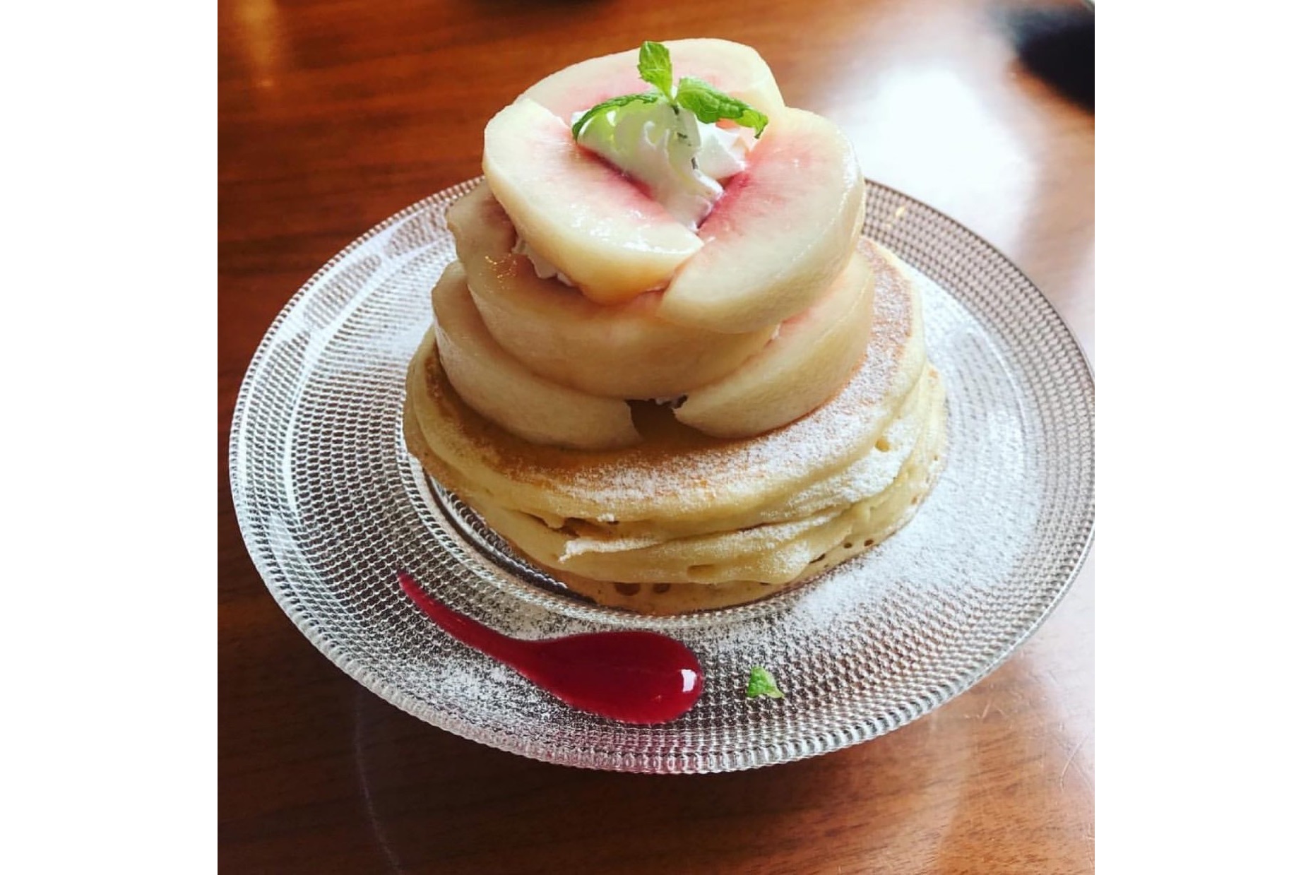 桃のプレミアムパンケーキ
